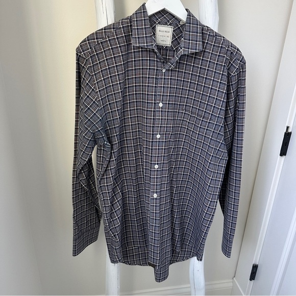 Billy Reid Men's Plaid Shirt - Blue and White SZ Large - Picture 13 of 13